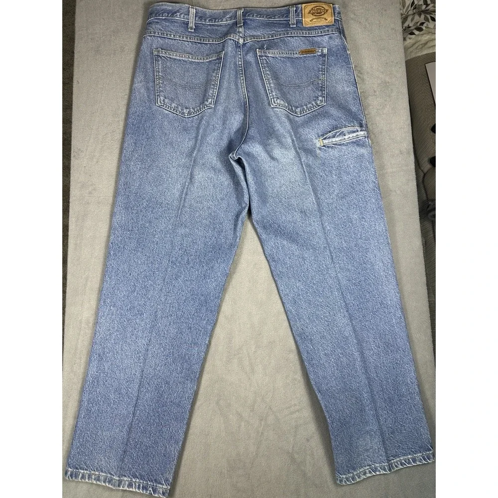 VTG 90s Y2K Dickies Carpenter Jeans Mens 38x30 Blue Denim Workwear Utility Pants